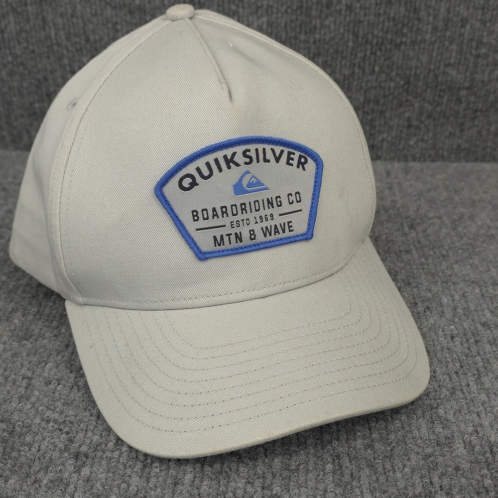 Quiksilver Hat Cap Snap Back Beige Twill Patch Logo Surf One Size Mens